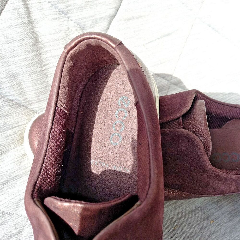 Ecco Soft 7 Leather Slip-On Comfort Extra Width Sneaker Womens 7 Metallic Brown - Picture 7 of 7